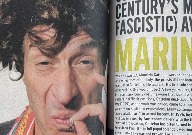 Maurizio Cattelan attraverso Index cover